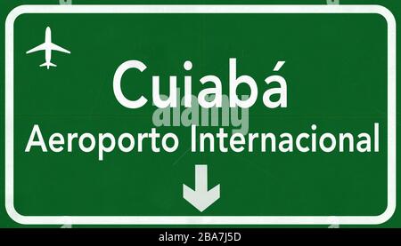 Illustration de l'autoroute de l'aéroport international de Cuiba Brésil en 2 dimensions Banque D'Images