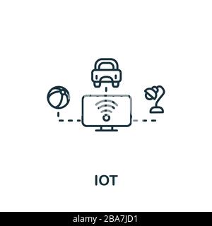 Icône IoT de la collection Industry 4.0. Symbole Iot à élément de ligne simple pour les modèles, la conception Web et les infographies Banque D'Images