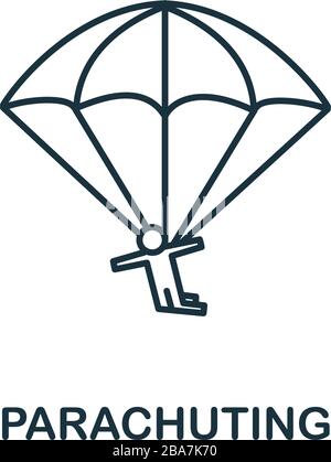 Icône de parachutisme de la collection hobbies. Symbole de parachutage simple d'élément de ligne pour les modèles, la conception Web et les infographies Illustration de Vecteur