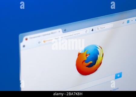 Ryazan, Russie - 28 mars 2018 - logo du navigateur Mozilla Firefox sur un écran de PC. Banque D'Images