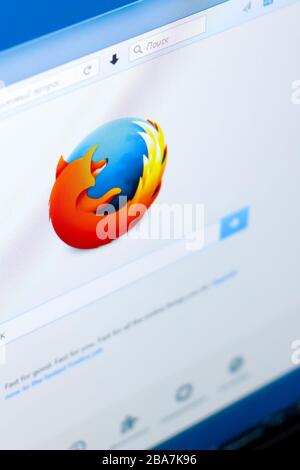 Ryazan, Russie - 28 mars 2018 - logo du navigateur Mozilla Firefox sur un écran de PC. Banque D'Images