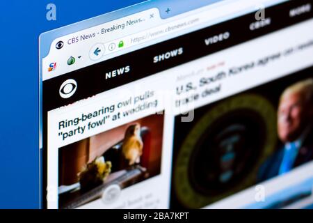 Ryazan, Russie - 28 mars 2018 - Page d'accueil de CBSNews sur l'affichage de PC, adresse web - cbsnews.com Banque D'Images