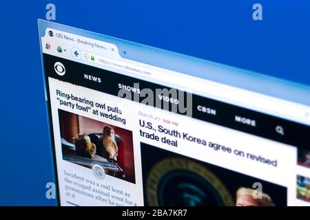 Ryazan, Russie - 28 mars 2018 - Page d'accueil de CBSNews sur l'affichage de PC, adresse web - cbsnews.com Banque D'Images