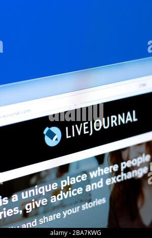 Ryazan, Russie - 28 mars 2018 - Page d'accueil de LiveJournal blogging plate-forme sur l'affichage de PC Banque D'Images