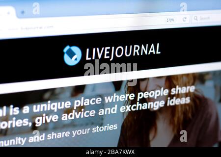 Ryazan, Russie - 28 mars 2018 - Page d'accueil de LiveJournal blogging plate-forme sur l'affichage de PC Banque D'Images