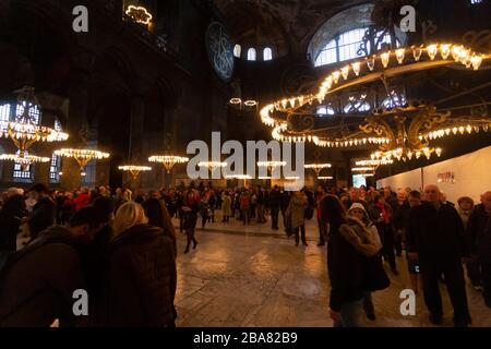 À l'intérieur du musée Sainte-Sophie (Aya Sofya) à Istanbul Banque D'Images