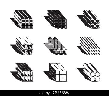Différents profils de construction de métal – illustration vectorielle Illustration de Vecteur