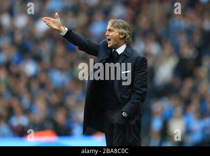 Le directeur de Manchester City Roberto Mancini Banque D'Images