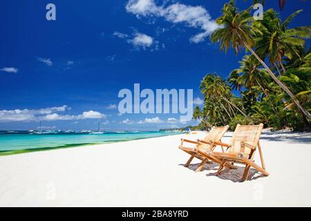 Boracay, Phillippinen, Insel, Strand, Palmen, Banque D'Images