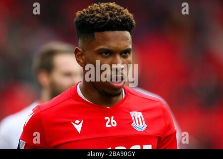 Stoke City's Tirese Campbell avant le match du championnat Sky Bet au stade bet365 Banque D'Images