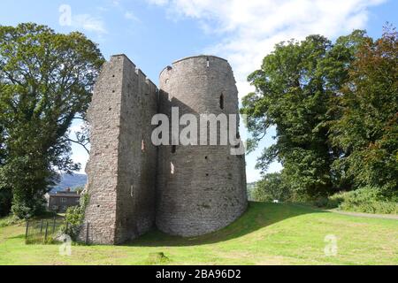 Abergavenny Castle, Crickhowell, Powys, Wales, Royaume-Uni Banque D'Images