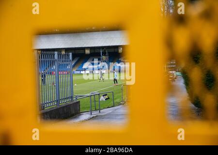 Ebbsfleet se réchauffe avant le match de la première Ligue de la conférence de Vanarama au Shay Banque D'Images