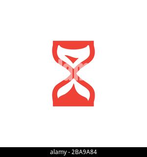 Icône Hourglass Rouge Sur Fond Blanc. Illustration Vectorielle De Style Plat Rouge. Illustration de Vecteur