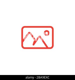 Icône De Ligne Photo Rouge Sur Fond Blanc. Illustration Vectorielle De Style Plat Rouge. Illustration de Vecteur