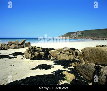 whitesands bay, sennen, cornwall. Banque D'Images