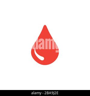 Icône Rouge Goutte D'Eau Sur Fond Blanc. Illustration Vectorielle De Style Plat Rouge Illustration de Vecteur