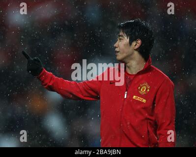 Shinji Kagawa de Manchester United lors de l'échauffement Banque D'Images