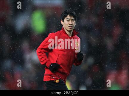 Shinji Kagawa de Manchester United lors de l'échauffement Banque D'Images