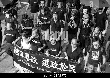 Manifestation de Hong Kong, Journée nationale 01.10.2019 Banque D'Images