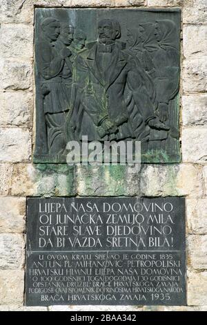 Monument à l'hymne national croate dans Zelenjak, Kumrovec, Croatie Banque D'Images