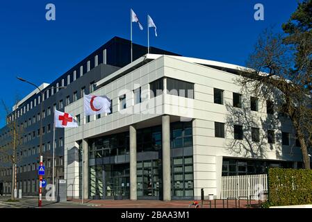 Siège de la Fédération internationale des sociétés de la Croix-Rouge et du Croissant-Rouge, IFRC, Genève, Suisse Banque D'Images