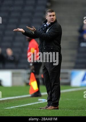 Karl Robinson, directeur de Milton Keynes Dons Banque D'Images