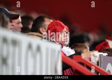 Charlton Athletic fans dans les peuplements Banque D'Images
