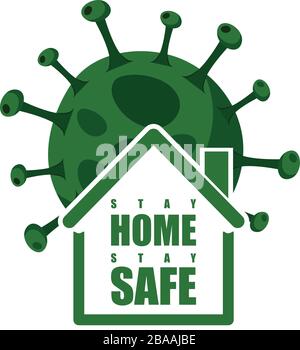 Illustration de COVID 19 - rester à la maison en sécurité - virus - vecteur Illustration de Vecteur