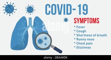 Illustration de COVID 19 - symptômes du virus - vecteur Illustration de Vecteur