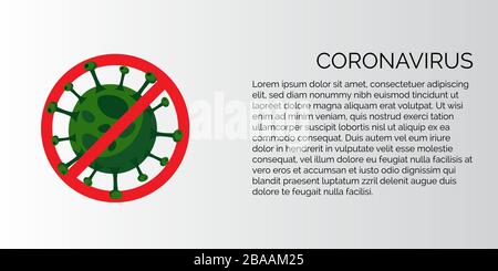 Illustration de l'illustration réaliste du coronavirus avec le signe stop, avec beau vecteur d'arrière-plan Illustration de Vecteur