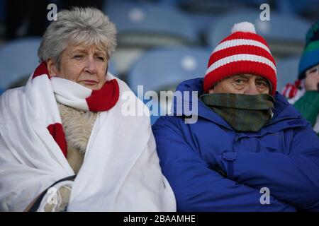 Charlton Athletic fans dans les peuplements Banque D'Images