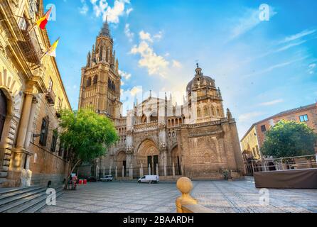 Cathédrale de Tolède (cathédrale de Primate de Saint Mary). Tolède, Castille la Manche, Espagne Banque D'Images