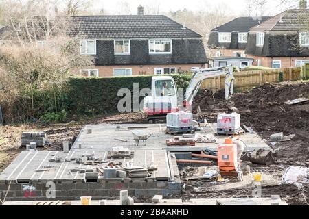 Planchers posés pour maisons de nouvelle construction, Llanfoist, Pays de Galles, Royaume-Uni Banque D'Images