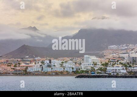 Célèbre côte Adeje sur l'île des Canaries. Tenerife, Espagne Banque D'Images
