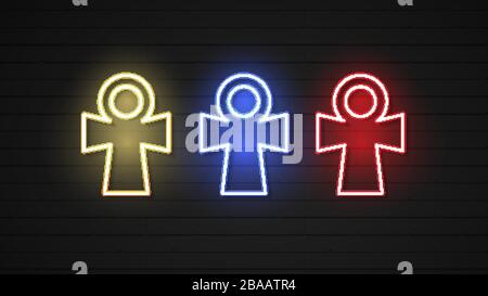 Ankh ou Egyptian Symbol of Life Flat Vector Icon for Apps Illustration de Vecteur