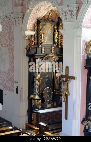 Autel de Saint François Borgia dans l'église Sainte Catherine d'Alexandrie à Zagreb, Croatie Banque D'Images