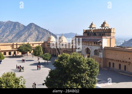 Le Fort Amber à Jaipur, Rajasthan, Inde Banque D'Images