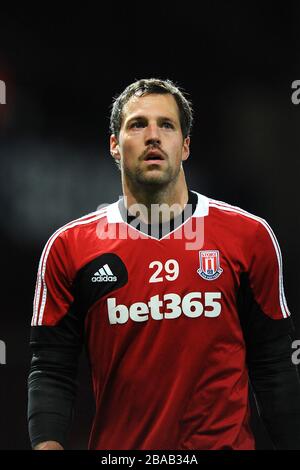 Stoke City gardien de but Thomas Sorensen Banque D'Images