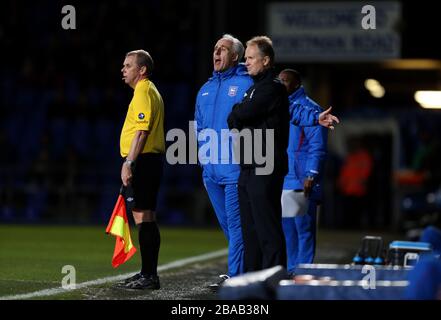 Mick McCarthy, le directeur de Ipswich Town, sur l'écran tactile Banque D'Images