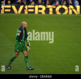 Tim Howard, gardien de but d'Everton Banque D'Images