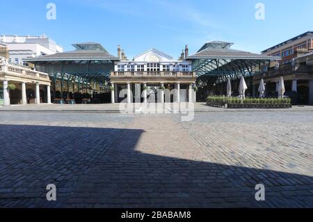 Covent Garden a déserté dans le coronavirus LockDown 2020, dans le centre de Londres, au Royaume-Uni Banque D'Images