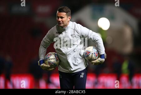 Derby County entraîneur gardien Shay Compte tenu de Banque D'Images