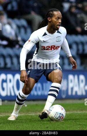 Preston North End's Daniel Johnson Banque D'Images