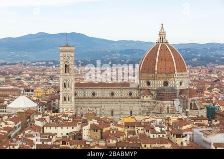 Duomo di Firenze, la cathédrale de Florence, la cathédrale Saint Marie de la fleur, architecture Renaissance italienne Banque D'Images