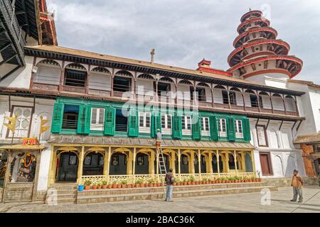 Katmandou, Népal. 2 février 2014. Intérieur de Hanuman Dhoka, ancien Palais Royal, Durbar Square à Katmandou, Népal. Banque D'Images