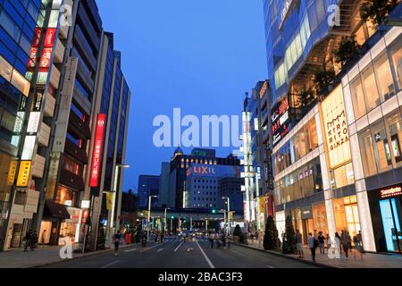 Quartier Commerçant de Ginza, Tokyo, Japon Banque D'Images