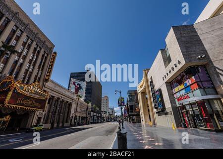 Hollywood, États-Unis. 26 mars 2020. Un Désolate hollywood blvd. Les touristes sont partis pour la maison en raison des préoccupations de Covid-19. 3/26/2020 Hollywood, CA USA (photo de Ted Soqui/SIPA USA) crédit: SIPA USA/Alay Live News Banque D'Images