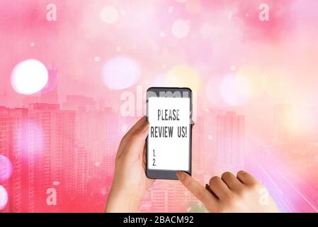 Inscrivez-texte montrant Veuillez consulter nous. Photo d'entreprise situation texte ou système est l'examen formel de l'autorité en montrant Banque D'Images