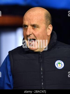 Paul Cook gestionnaire de Wigan Athletic Banque D'Images