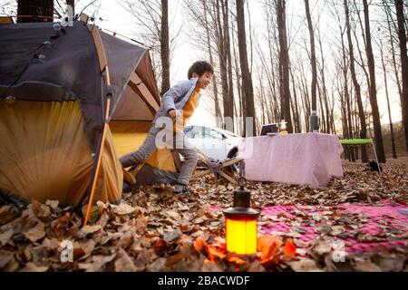 Terrain de camping en plein air Banque D'Images